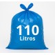 SACO DE LIXO 110  LTS AZUL DISPEL  80x90X005C/100 UN