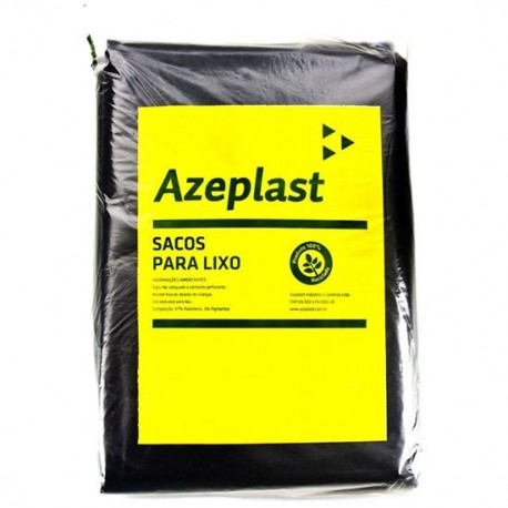 Saco de lixo 60L preto economico c/ 100 Azeplast (60X70X25)